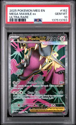 Pokemon Mega Evolution Mega Mawile ex 162/132 Ultra Rare Holo PSA 10 Gem - Image 1