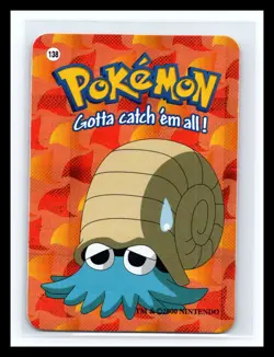 💥 Omanyte # 138 - Vintage Vending Machine Prism Sticker 2000 - Pokemon Holo - Image 1