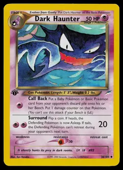 Pokemon Card - Dark Haunter Neo Destiny 36/105 Uncommon 1st Edition - Image 1