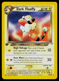 Pokemon Card - Dark Flaaffy Neo Destiny 34/105 Uncommon 1st Edition - Image 1