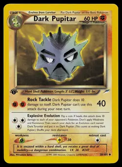 Pokemon Card - Dark Pupitar Neo Destiny 38/105 Uncommon 1st Edition - Image 1