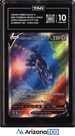 Pokemon 2022 Origin Forme Dialga V 177/189 Alternate Art Astral Radiance TAG 10 - Image 1