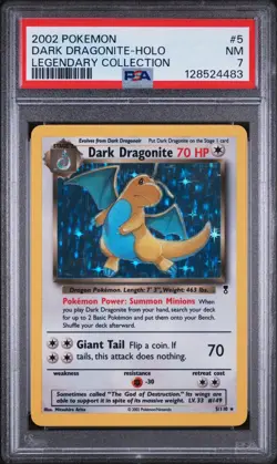 2002 POKEMON LEGENDARY COLLECTION #5 DARK DRAGONITE-HOLO PSA 7 - Image 1