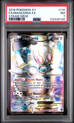 2016 POKEMON XY STEAM SIEGE #110 FULL ART/MAGEARNA EX PSA 7 - Image 1