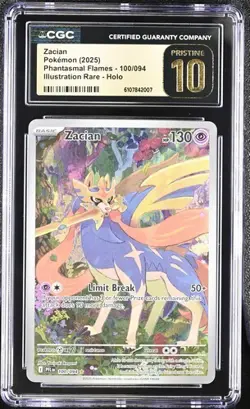 Pokemon Zacian 2025 Phantasmal Flames 100/094 CGC PRISTINE 10 - Image 1