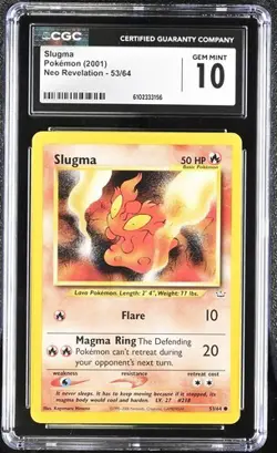 Pokemon Slugma 2001 Neo Revelation 53/64 CGC 10 - Image 1