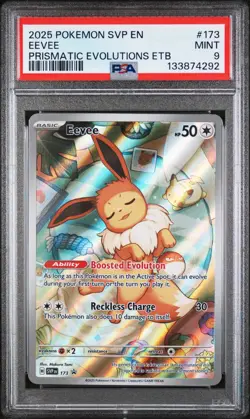 2025 POKEMON SVP PRISMATIC EVOLUTIONS ETB PROMO #173 EEVEE PSA 9 - Image 1