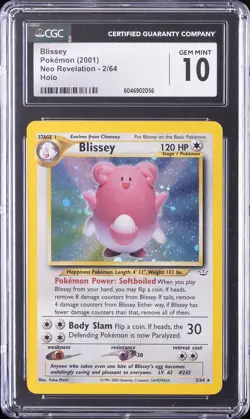 2001 POKEMON NEO REVELATION HOLO #2 BLISSEY CGC 10 GEM MINT - Image 1