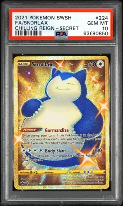 POKEMON 2021 FA/SNORLAX SWORD & SHIELD CHILLING REIGN #224 PSA 10 - Image 1