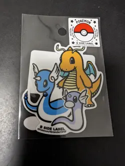 Japanese Pokemon Dratini Dragonair Dragonite B Side Label Sticker - Image 1