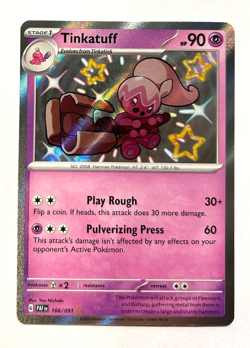 Pokemon Paldean Fates - TINKATUFF - SHINY ULTRA RARE - 166/091 - NM/M - Image 1