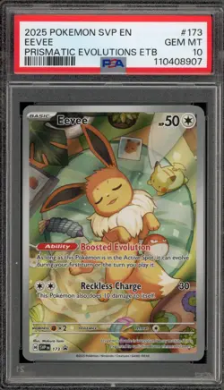 Pokemon Eevee Prismatic Evolutions ETB Promo SVP EN 173 PSA 10 Gem Mint - Image 1