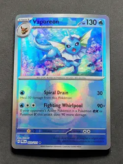 Vaporeon 022/131 Poke Ball Pattern Prismatic Evolutions Pokemon TCG - Image 1