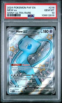 2024 POKEMON PAF EN-PALDEAN FATES SHINY ULTRA RARE #216 MEW EX PSA 10 - Image 1