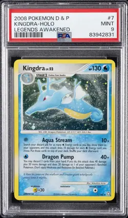2008 POKEMON DIAMOND & PEARL LEGENDS AWAKENED #7 KINGDRA-HOLO PSA 9 - Image 1