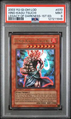 Hino-Kagu-Tsuchi LOD-070 1st Edition Ultra Rare Yugioh PSA 9 *646 - Image 1