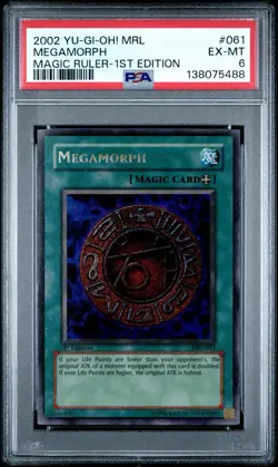 2002 Yu-Gi-Oh! Megamorph Magic Ruler MRL 1st Edition Ultra Rare PSA 6 - Image 1