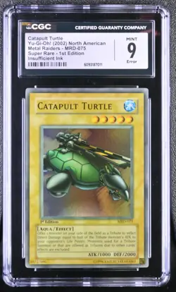 Catapult Turtle MRD-075 1st Edition FADED Super Rare Yu-gi-oh! CGC 9 Mint *011 - Image 1