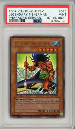 The Legendary Fisherman PSV-076 1st Edition Ultra Rare Yugioh PSA 9 OC *928 - Image 1