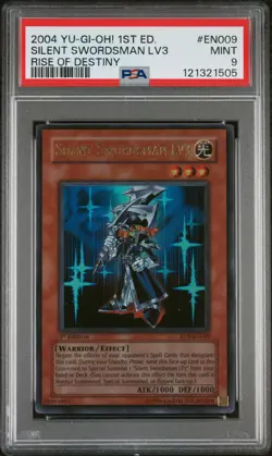 Silent Swordsman Lv3 RDS-EN009 1st Edition Ultra Rare Yugioh PSA 9 *505 - Image 1