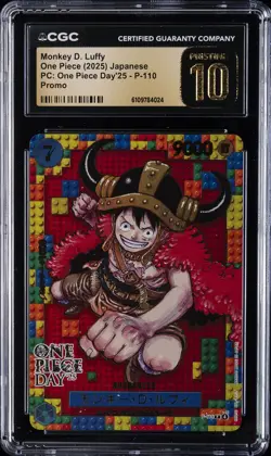 2025 ONE PIECE JPN PC: ONE PIECE DAY '25 PROMO MONKEY D. LUFFY CGC 10 PRISTINE - Image 1