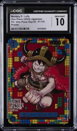 2025 ONE PIECE JPN PC: ONE PIECE DAY '25 PROMO MONKEY D. LUFFY CGC 10 GEM MINT - Image 1