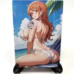 One Piece Nami Sexy Bikini Anime Waifu Girl Doujin Lewd Goddess Story Art Card - Image 2