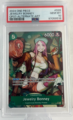 One Piece English Jewelry Bonney 2024 Alternate Art OP07 #026 PSA 10 - Image 1