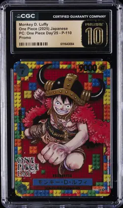 2025 ONE PIECE JPN PC: ONE PIECE DAY '25 PROMO MONKEY D. LUFFY CGC 10 PRISTINE - Image 1