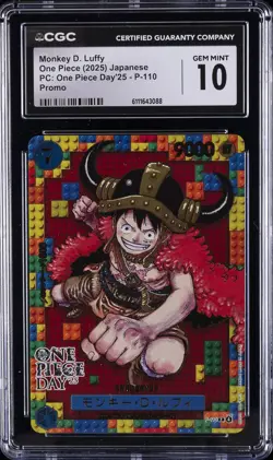 2025 ONE PIECE JPN PC: ONE PIECE DAY '25 PROMO MONKEY D. LUFFY CGC 10 GEM MINT - Image 1