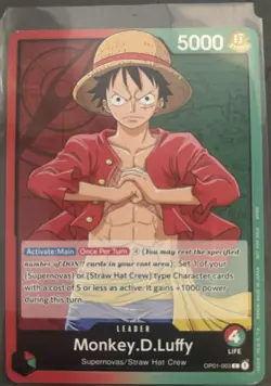 Pre-Errata Monkey.D.Luffy OP01-003. One Piece Demo Deck Leader (Wave Alpha) - Image 1