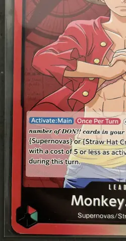 Pre-Errata Monkey.D.Luffy OP01-003. One Piece Demo Deck Leader (Wave Alpha) - Image 4