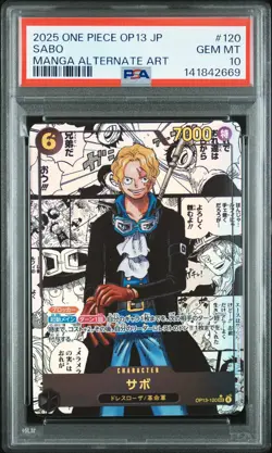 2025 ONE PIECE JPN OP13-CARRYING ON HIS WILL MANGA ALTERNATE ART SABO PSA 10 - Image 1