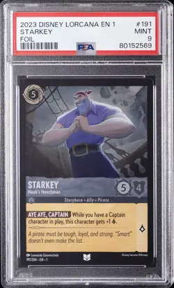 2023 DISNEY LORCANA EN 1-THE FIRST CHAPTER FOIL STARKEY - HOOK'S HENCHMAN PSA 9 - Image 1