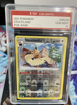 STOUTLAND 2021 RARE FOIL #185/203 Pokemon Card GRADED 10 TCG CCG - Image 1