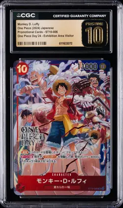 2024 ONE PIECE JPN PROMO CARDS #ST10-006 MONKEY D. LUFFY CGC 10 PRISTINE - Image 1