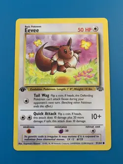 1st Edition Eevee 51/64 Jungle Set Rare Vintage 1999 Pokemon Card - NM - Image 1