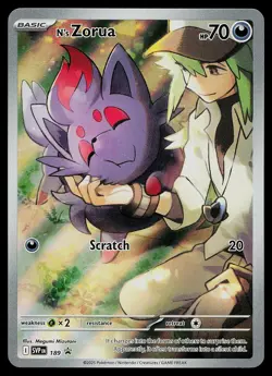 Pokemon Card - N's Zorua Scarlet & Violet Promo 189 Holo Illustration Rare - Image 1