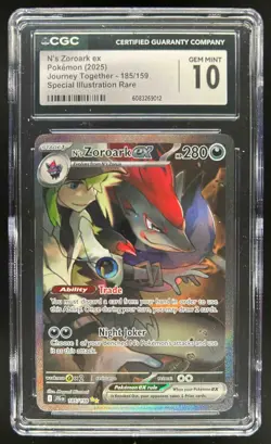 2025 Pokemon N's Zoroark ex Special Illustration Rare #185/159 CGC 10 - Image 1
