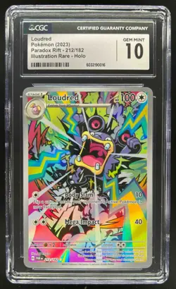 2023 Pokemon SV Paradox Rift Loudred Illustration Rare #212/182 CGC 10 - Image 1