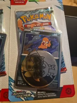 Pokemon Journey Together Booster +SCRAGGY PROMO Checklane Blister SEALED NEW - Image 1