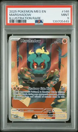 2025 POKEMON MEG EN-MEGA EVOLUTION ILLUSTRATION RARE #146 MARSHADOW PSA 9 - Image 1