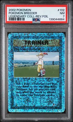 2002 POKEMON LEGENDARY COLLECTION #102 POKEMON BREEDER-REVERSE FOIL PSA 7 - Image 1
