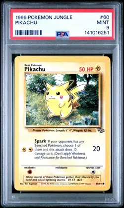 1999 POKEMON JUNGLE #60 PIKACHU PSA 9 - Image 1