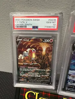 Pokemon 2023 Entei Suicune Raikou V Crown Zenith Full Art SET of 3 PSA 10's * - Image 2