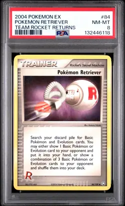 2004 POKEMON EX TEAM ROCKET RETURNS #84 POKEMON RETRIEVER PSA 8 - Image 1