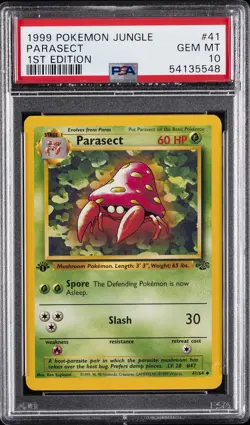 1999 POKEMON JUNGLE 1ST EDITION #41 PARASECT PSA 10 - Image 1
