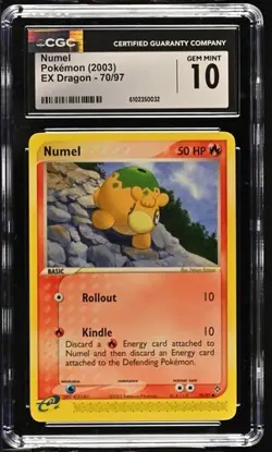 Pokemon Numel 2003 EX Dragon 70/97 CGC 10 - Image 1