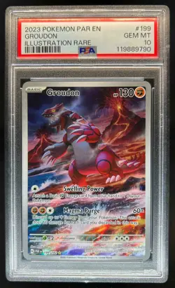 2023 Pokemon SV Paradox Rift Groudon #199/182 PSA 10 - Image 1