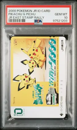 2000 POKEMON JR IO CARDS JR EAST STAMP RALLY PIKACHU & PICHU PSA 10 - Image 1